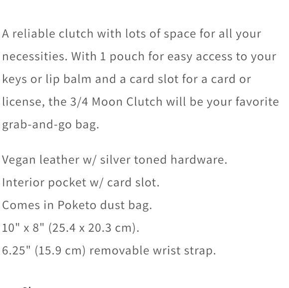 NWOT Poketo 3/4 Moon Clutch - Picture 5 of 5